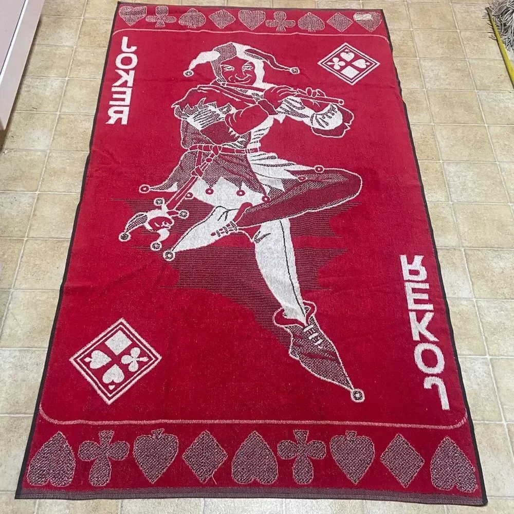 VTG, AN EXCLUSIVE INPOT Joker Red and White Textured Beach Towel Size 75X35”